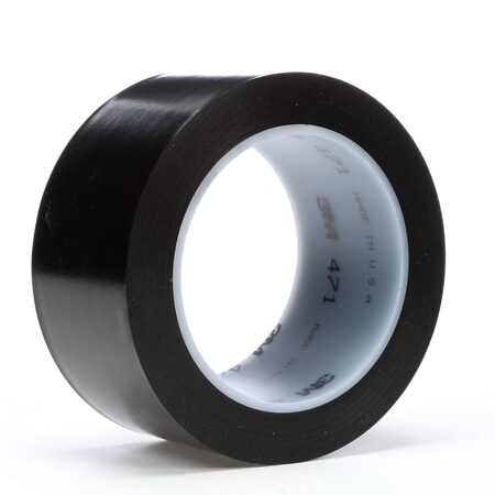 3M Vinyl Tape 471, Black, 3 In X 36 Yd, 5.2 Mil 7000122475